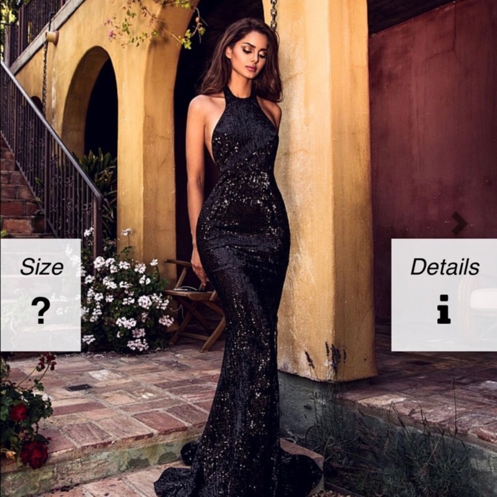 Abyss black sequence dress